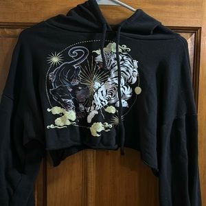 Cropped black hoodie